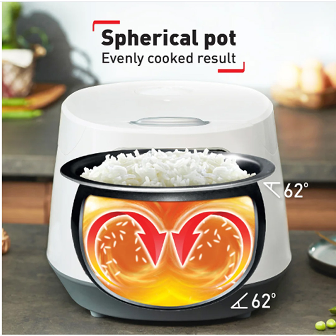 Tefal 1L Easy Rice Compact Fuzzy Logic Rice Cooker RK7301| AI Smart Cooking Technology | Optimal Heat Circulation | 8 Convenient Pre-set Programs | Cooker with 2 Year Warranty