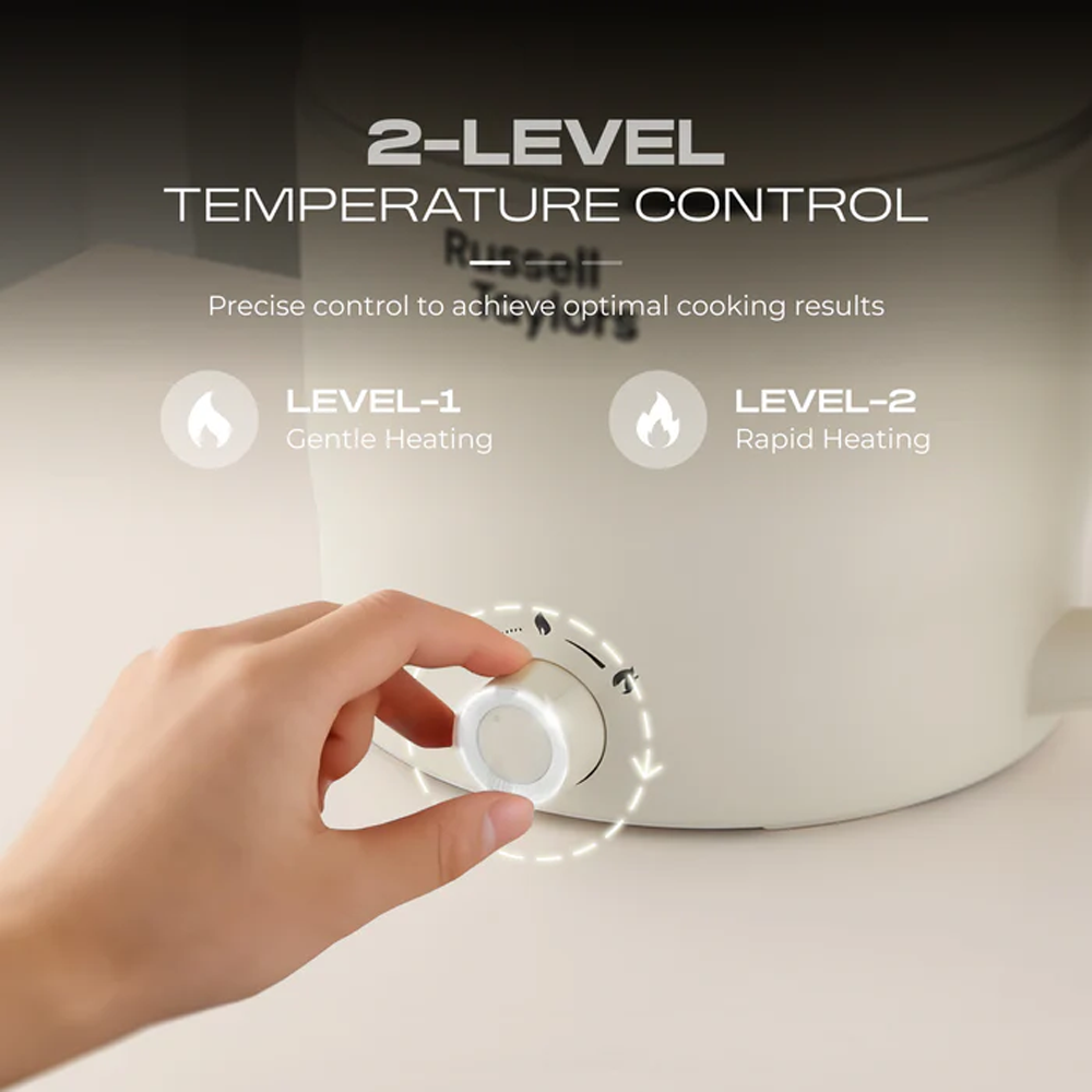 Russell Taylors 1.8L Multi Cooker Stainless Steel Electric Cooker MC2 | Power: 600W | Stainless Steel Inner Pot | All-In-One Multi Cooker | Cooks & Steam Simultaneously