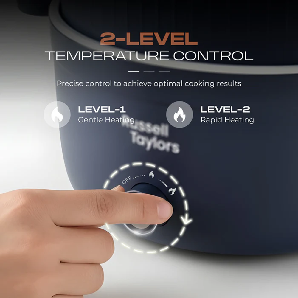 Russell Taylors 4.4L Multi Cooker with Steamer MC8 | 1000W | Compact Cooking Delight | Ceramic Non-Stick Coating