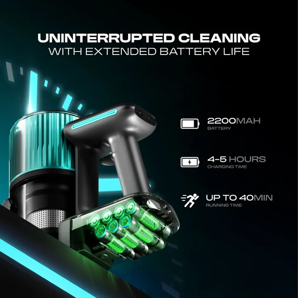 Russell Taylors 200W Ultra Vision Cordless BLDC Motor Vacuum Cleaner V2X | Suction Power: 28,000Pa | Long-Lasting 2200mAh Battery