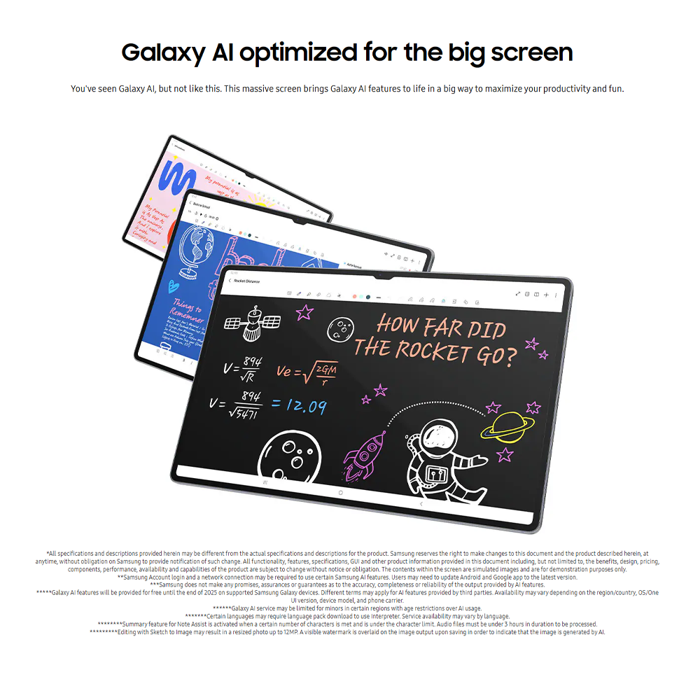 SAMSUNG Galaxy Tab S10 Ultra | 11200mAh Battery | Mediatek Dimensity 9300+ | Dynamic AMOLED 2X