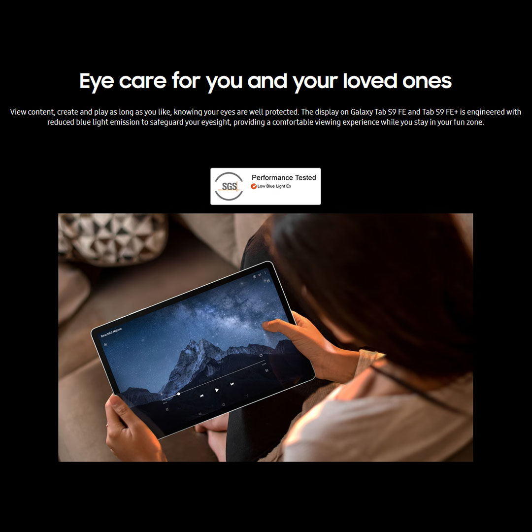 SAMSUNG Galaxy Tab S9 FE Wi-Fi | 6GB+128GB/8GB+256GB | 10.9" Display | 8000mAh Battery | 8MP Main Camera | One UI 5.1 | Tablet with 1 Year Warranty