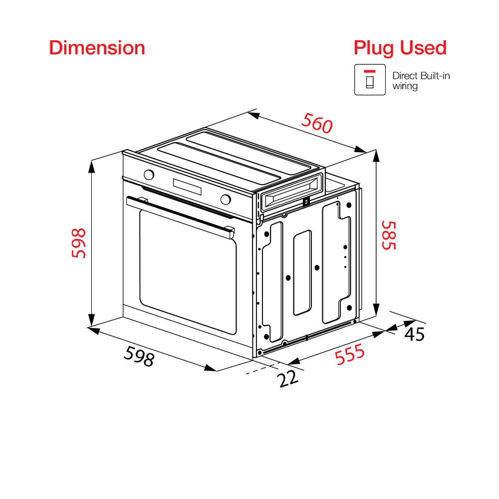 SENZ 75L Push Knob Digital MultiOven | SZ-OV759-9F | 9 Cooking Functions | Rotisseries Baking Mode | 24hour Digital Time Display