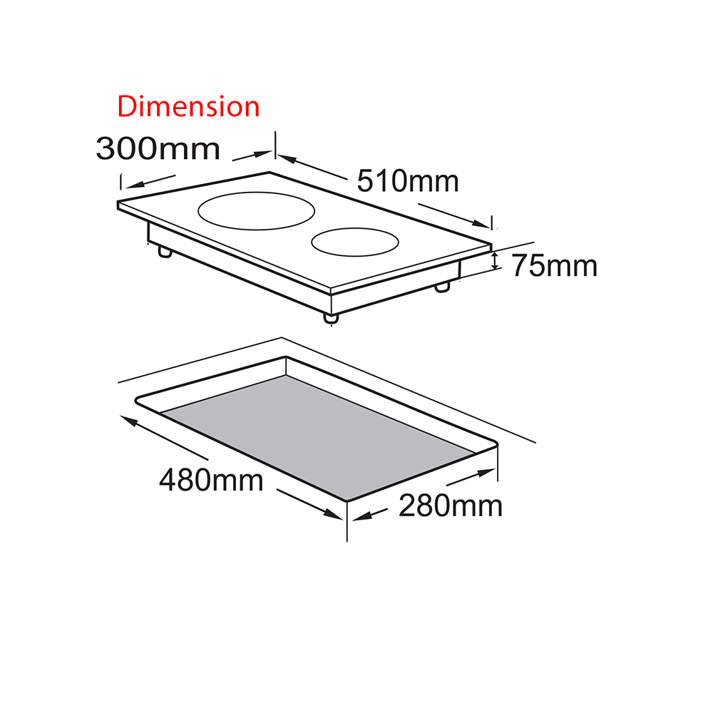 SENZ 2 Burners 2 in 1 Smart Cooker | SZ-VRC868i | Matte-finished surface | Easy-to-clean | Heat resistance