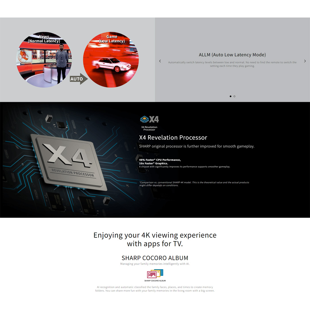 SHARP 50"/60"/65"/70" AQUOS 4K UHD Android TV | YouTube | Netflix | HDMI | USB | Auto Volume | App Store | Google Assistant | Sleep Timer | Bluetooth | Android TV with 2 Year Warranty