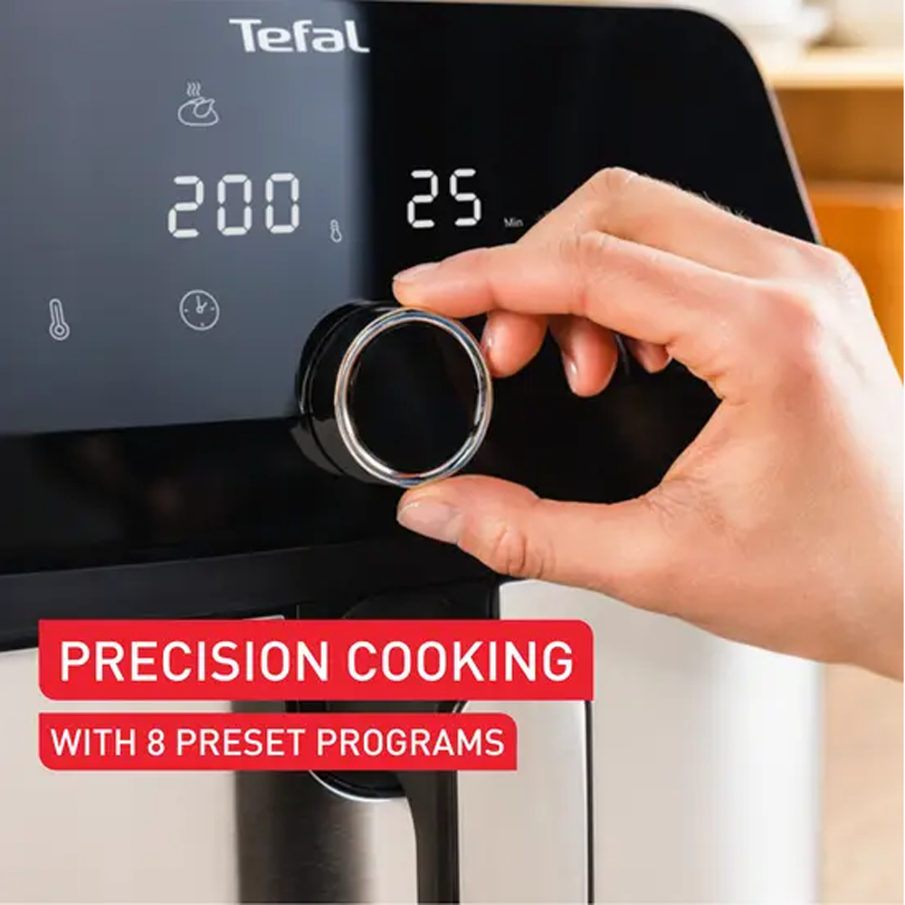 Tefal 7.5L Easy Fry Mega Air Fryer EY855D | 8 preset programs | Up to 65% less energy | Extra-large capacity | PTFE removable pan
