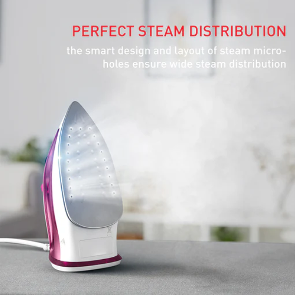 Tefal 1200W Essential Steam Iron FV1053M0 |  Continuous Steam Output : 15 Gram/Min | Steam boost : 80 Gram/Min | Vertical Steam : Yes | Spray : Yes