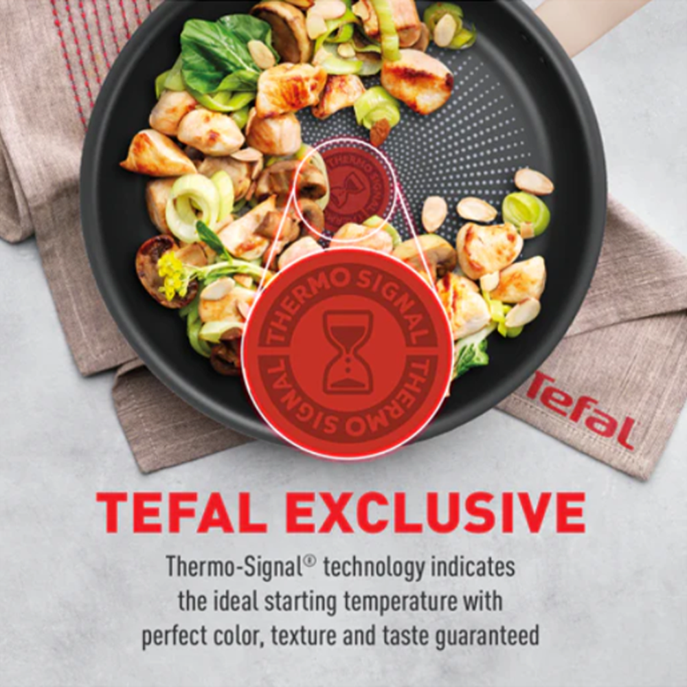 Tefal So Matcha Non-Stick Cookware Set 4-Piece Set with Lids G179S495 G179S4 | Perfect Searing Thermo-Signal | Titanium NonStick