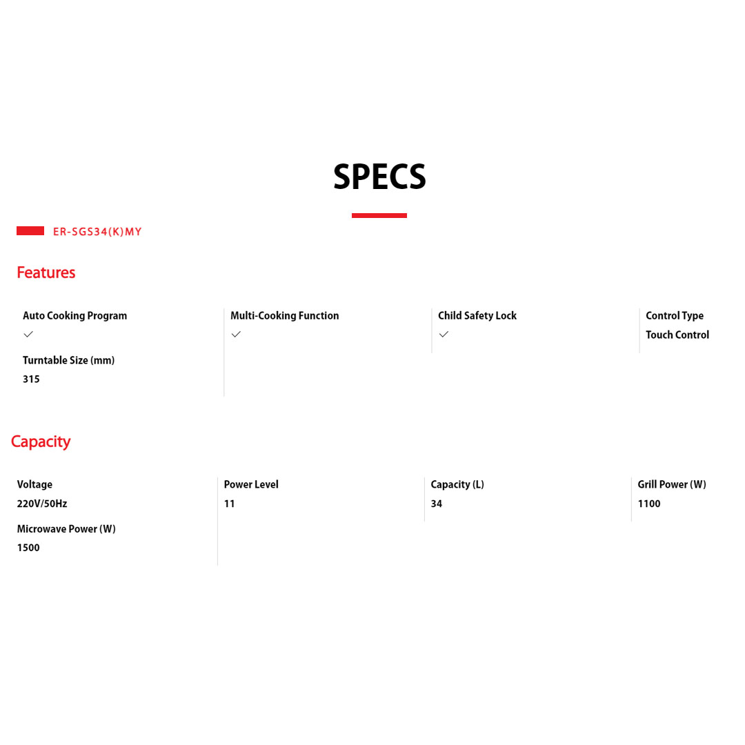 TOSHIBA 20L/34L Microwave Oven ER-SGS20(K)MY/ER-SGS34(K)MY | Microwave & Grill | 9 Auto Cooking Menu | Weight & Time Defrost | Microwave Oven with 1 Year Warranty