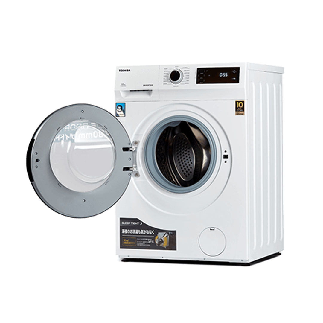 TOSHIBA 9.5KG Front Load Inverter Washing Machine TW-BK105S2M / TW-BK105S2M(SK) | 15 minutes Quick Wash | Color Protecting | Washing Machine with 2 Year General & 10 Year Motor Warranty