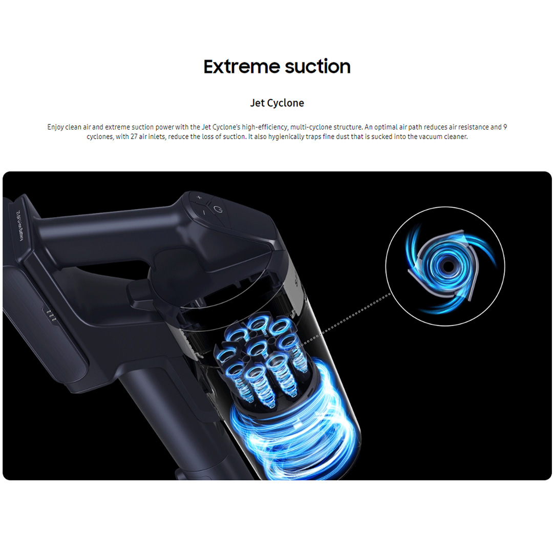 SAMSUNG 200W Jet 75E Multi Digital Inverter Motor Teal Vacuum Cleaner Stick VS20B75AER4/ME | Jet Cyclone | Digital Inverter Motor | Clean Up to 60mins on One Battery | Vacuum Cleaner with 2 Years Warranty