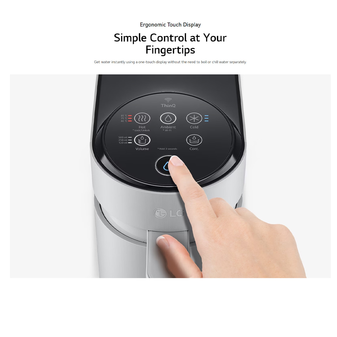 LG PuriCare™ Tankless Water Purifier with 4-Stage Filtration WD517AN | Tankless Hot & Cold | Ambient Water | ThinQ | Water Purifier with 1 Year Warranty
