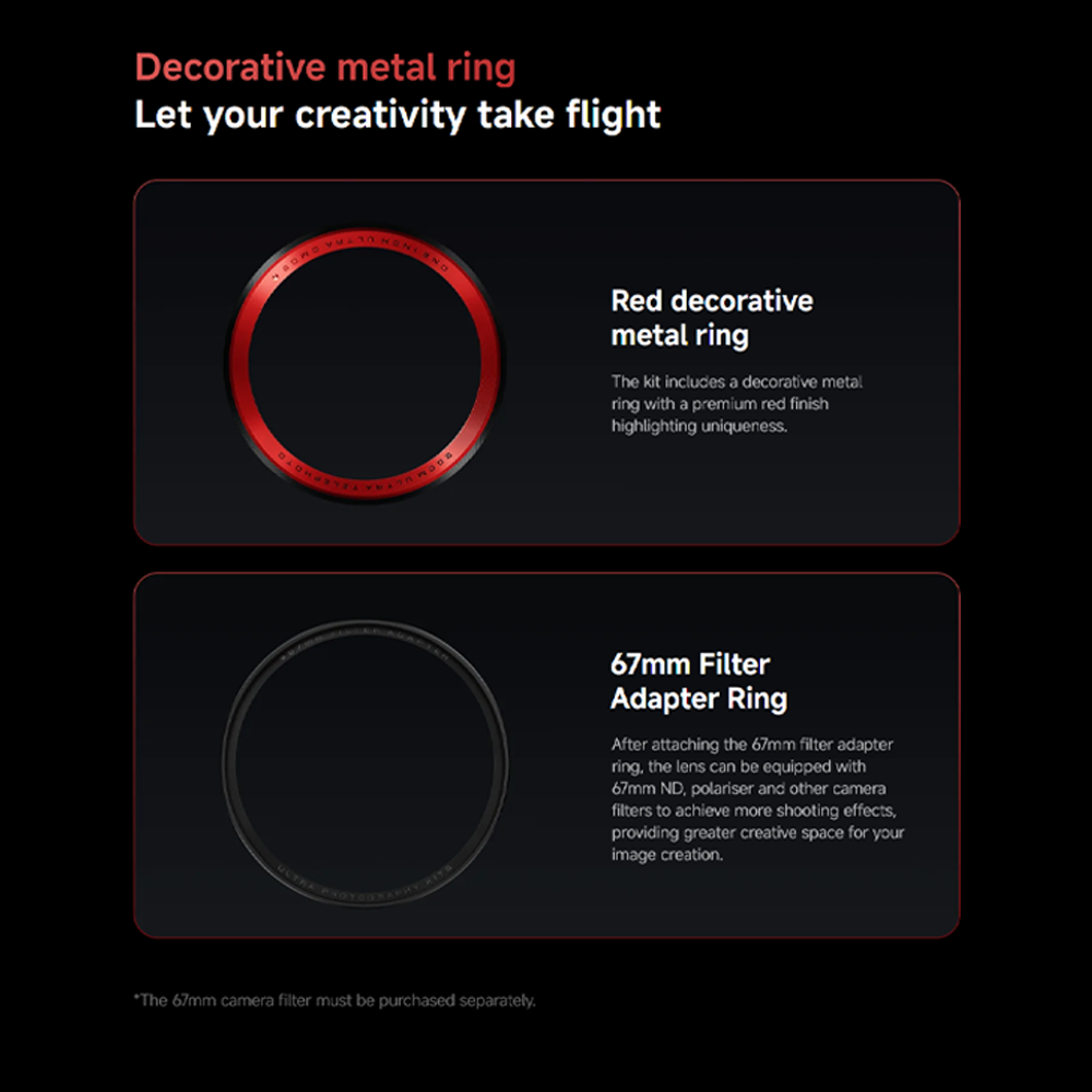 Xiaomi 15 Ultra Photography Kit Legend Edition 25017PSB6S | Video button | 67mm Filter Adapter Ring | Massive 2000mAh (typ) battery