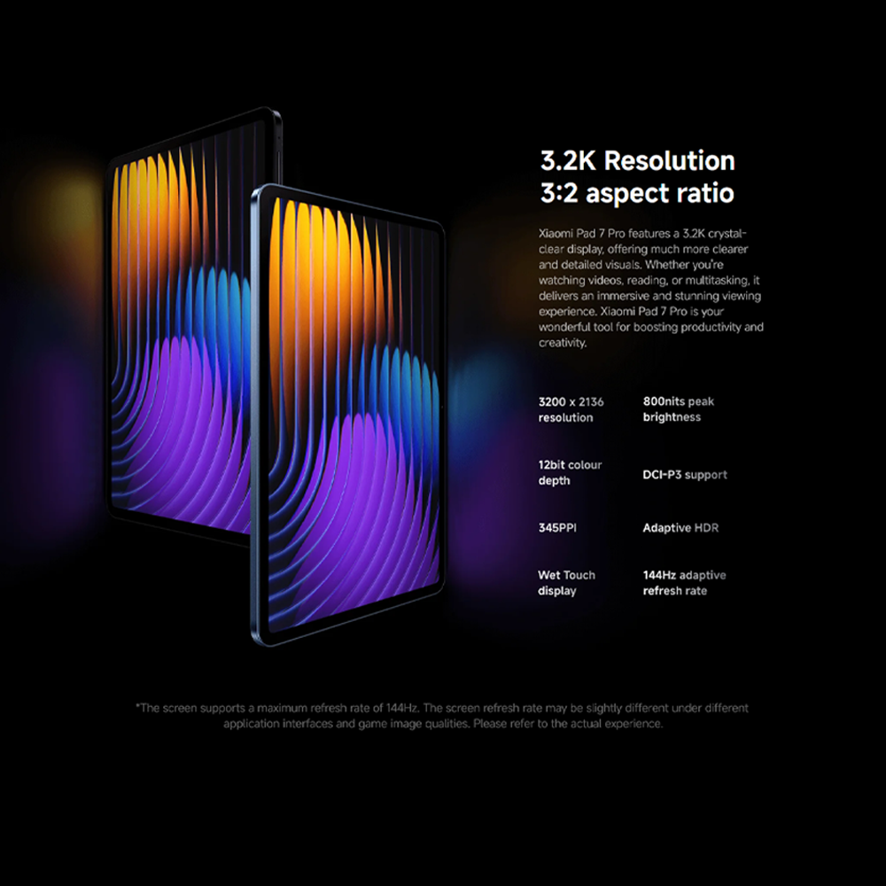 Xiaomi Pad 7 Pro 8GB+256GB/ 12GB+512GB | Qualcomm SM8635 Snapdragon 8s Gen 3 (4 nm) | 11.2 inch, PS LCD | 50MP Main Camera | Li-Po 8850 mAh