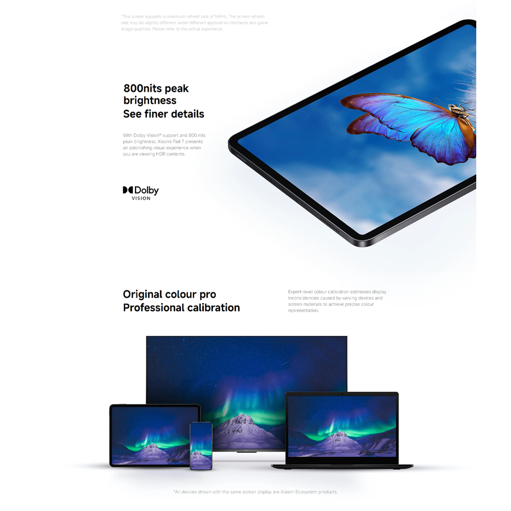 Xiaomi Pad 7 8GB+128GB/ 8GB+256GB | Qualcomm SM7675-AB Snapdragon 7+ Gen 3 (4 nm) | 11.2 inch, PS LCD | 13MP Main Camera | Li-Po 8850 mAh,Fast charging 45W