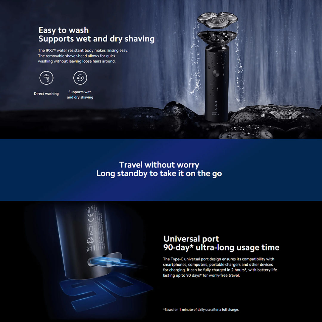 Xiaomi  Mi Electric Shaver S301 | Dual-track foils | Two adjustable speed levels | LED smart display  Monitor shaver status anytime | Electric Shaver with 1 Year Warranty