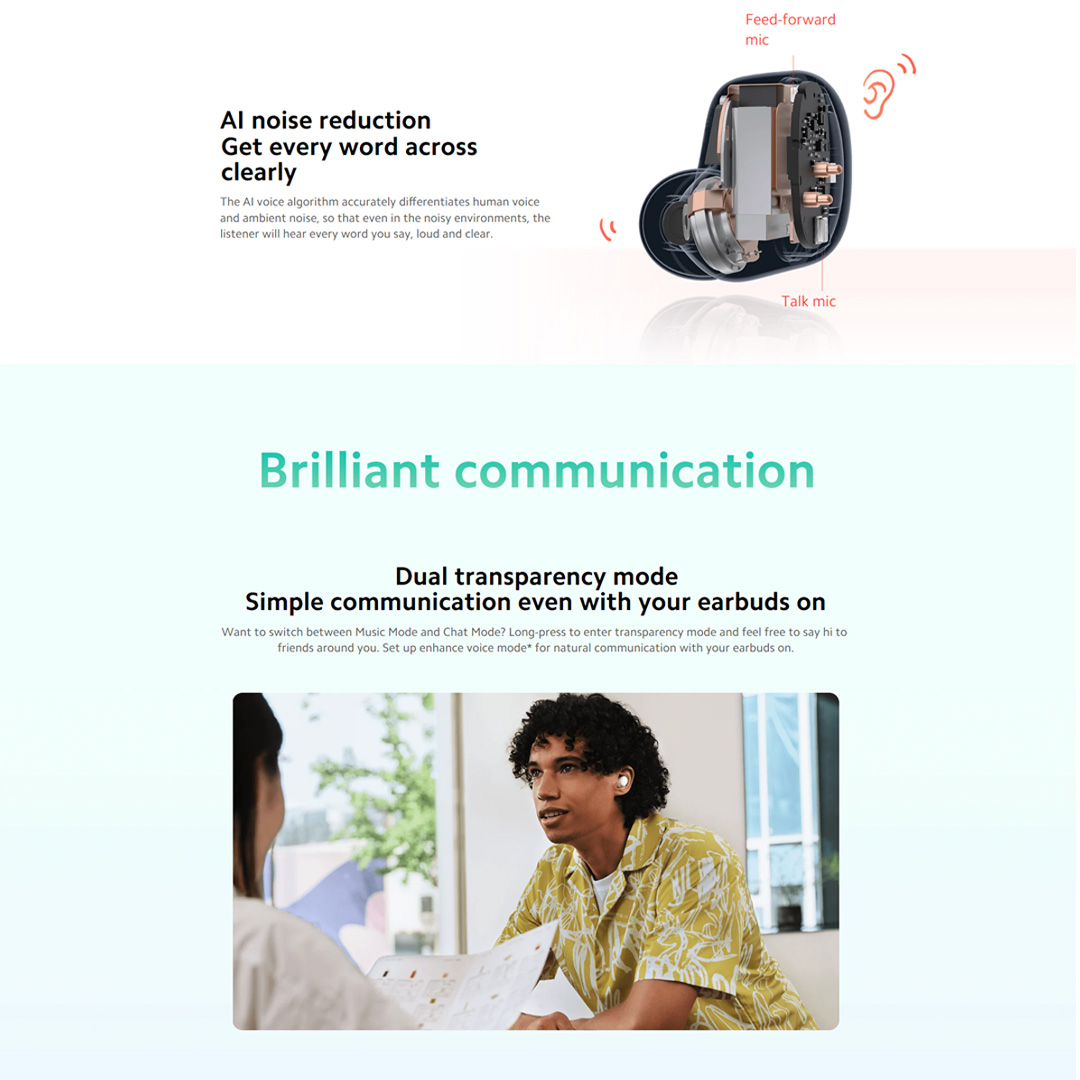 Xiaomi Redmi Buds 4 | AI Noise Reduction | Dual Transparency Mode | Brilliantly Rich Sound | Touch Control | ANC Mode | Buds with 1 Year Warranty