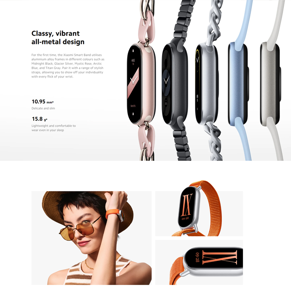 Xiaomi Smart Band 9 | Colourful metallic frame | 150+ sports modes | 1.62'' AMOLED display