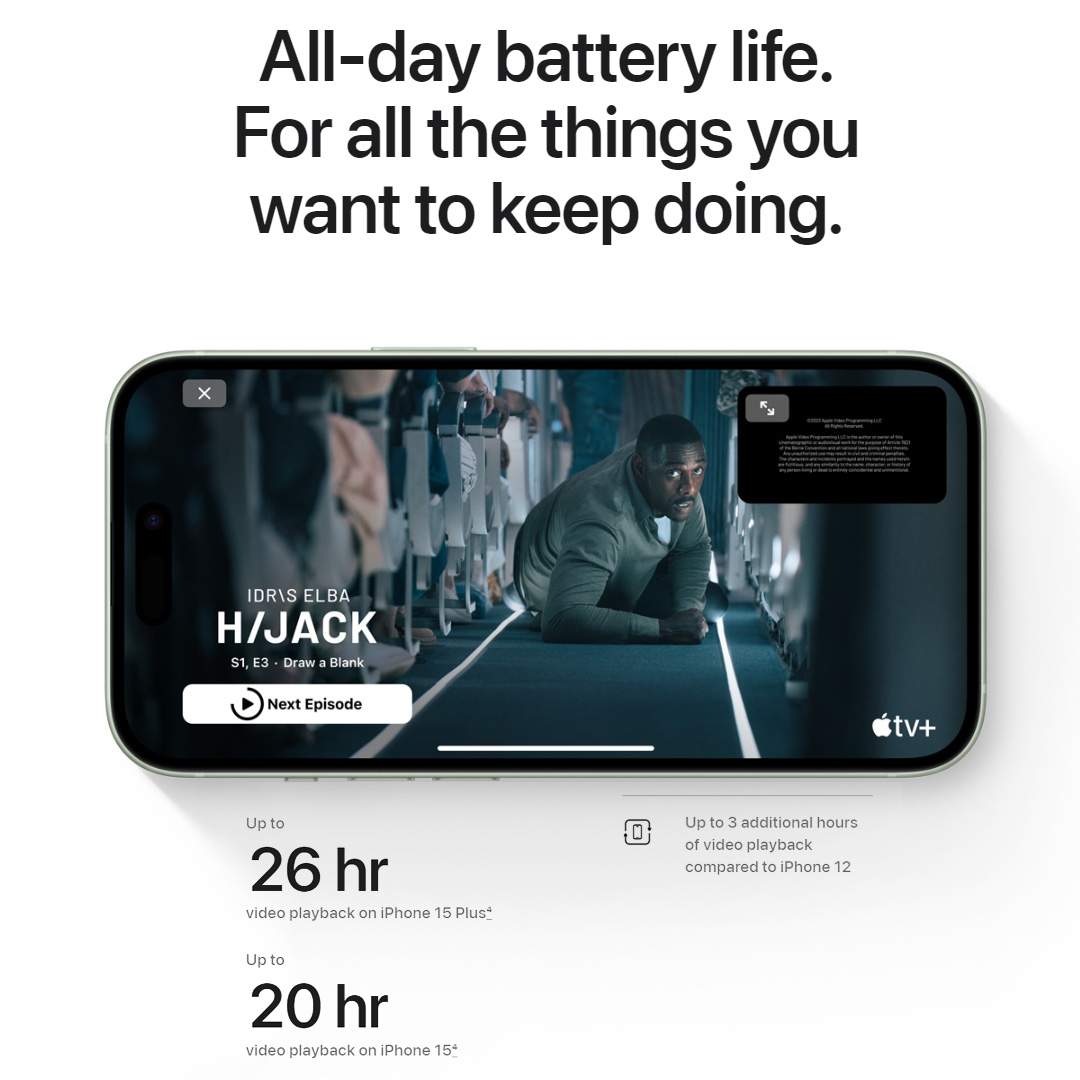 (Pre-Order Start 22.09.2023)  Apple iPhone 15 Plus | 6.7" Super Retina XDR OLED Display | 48MP Main Camera | A16 Bionic Chip | USB-Compatible | Crash Detection | Smartphone With 1 Year Warranty