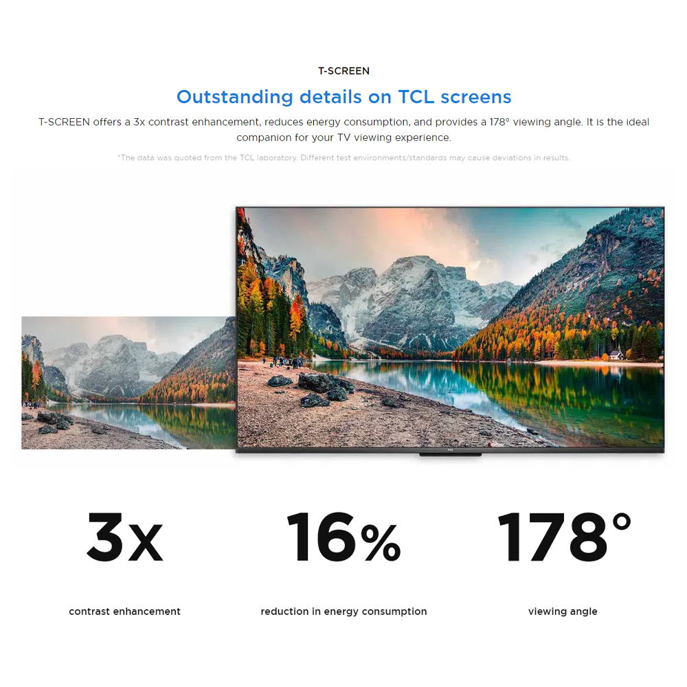 TCL 55" P655 4K UHD Google TV 55P655 | AiPQ Processor | Dynamic Color Enhancement | Dolby Audio | T-SCREEN | Bezel-less