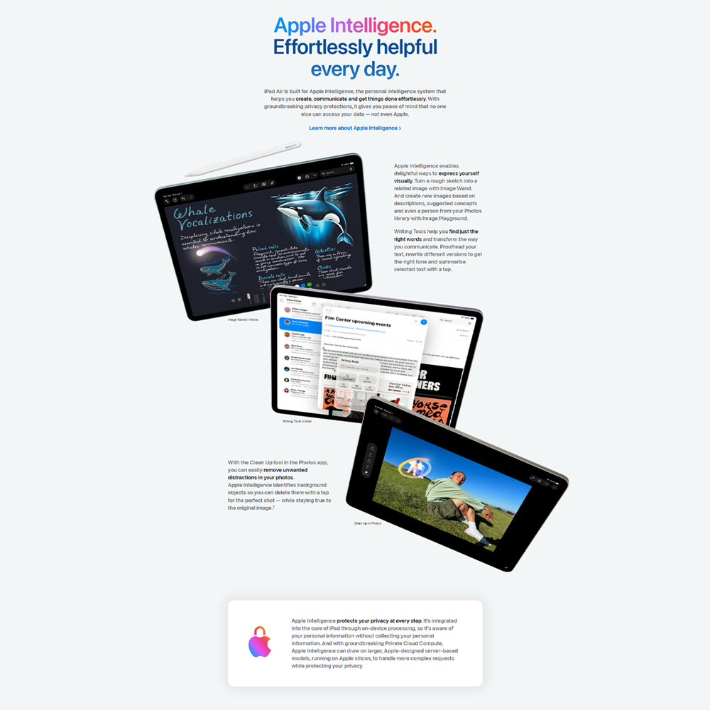 Apple iPad Air (M4) Wi‑Fi/ Wi-Fi + Cellular | 11"/13" | 12MP Rear Camera | Apple M4 Processor | iPadOS 26.3 | Li-Po 7606 mAh