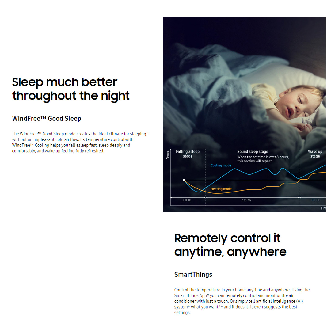 SAMSUNG 2.5HP R32 Digital Inverter WindFree Deluxe Wall Mount Air Conditioner | AR24BYFAMWKNME / AR24BYFAMWKXME | WindFree™ Cooling | AI Auto Cooling | WindFree™ Good Sleep | Air Conditioner with 1 Year Warranty