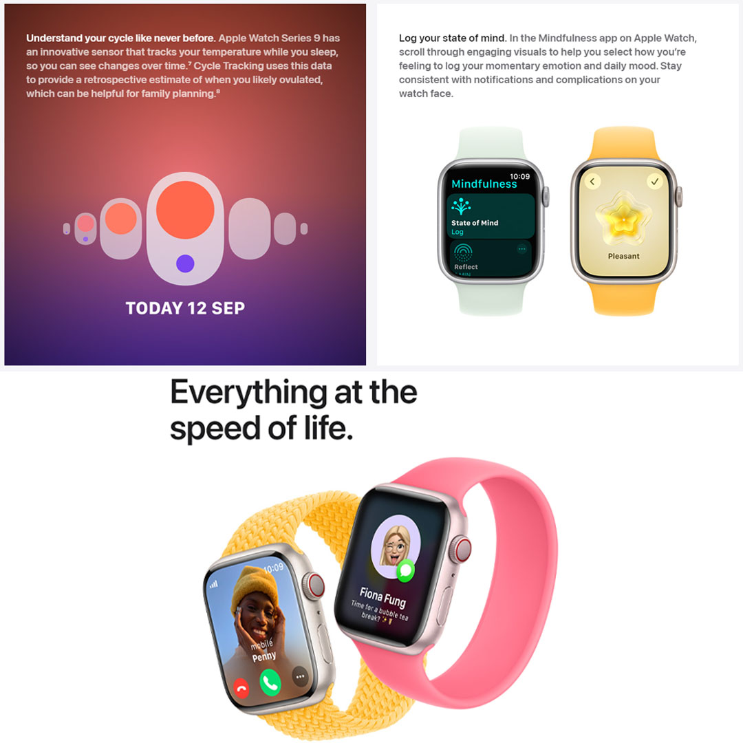 Apple Watch Series 9 Pink Aluminum Case with Pink Solo Loop - GPS + Cellular | Carbon-Neutral | Powerful insights at a glance | Crash Detection | Apple Watch with 1 Year Warranty