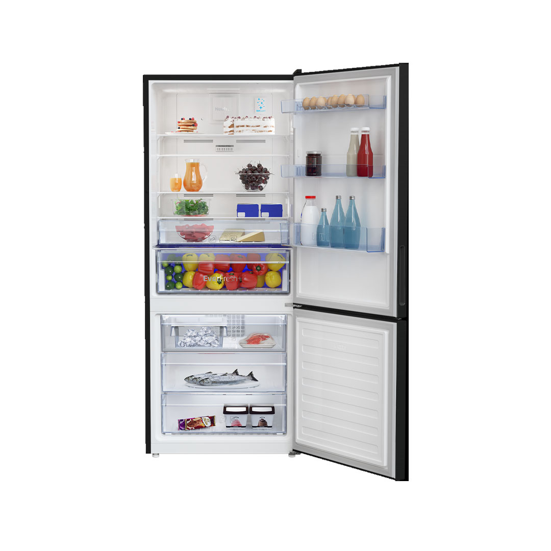 Beko 415L 2 Door Bottom Mount ProSmart Inverter Refrigerator RCNT415E50VZWB | 5* Energy Efficiency Class | ProSmart Inverter Compressor | Active Odour Filter | EverFresh+ | Refrigerator with 2 Years General Warranty & 12 Years Motor Warranty
