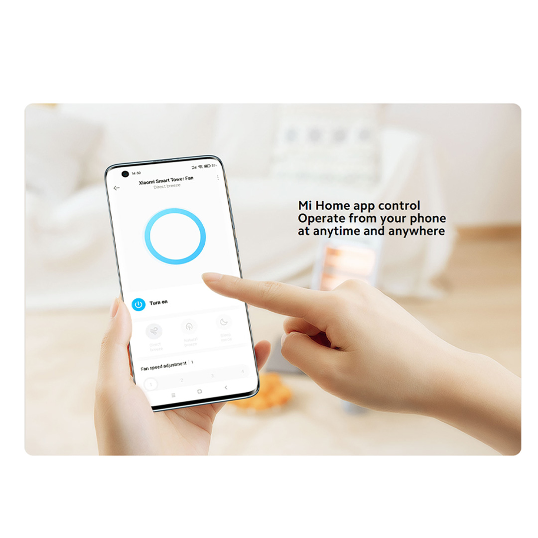 Xiaomi 22W Smart Tower Fan BPTS01DM | Variable Frequency DC Fan | Adjustable Ultra-Wide Angle |  Smart Voice Control | Tower Fan with 1 Year Warranty