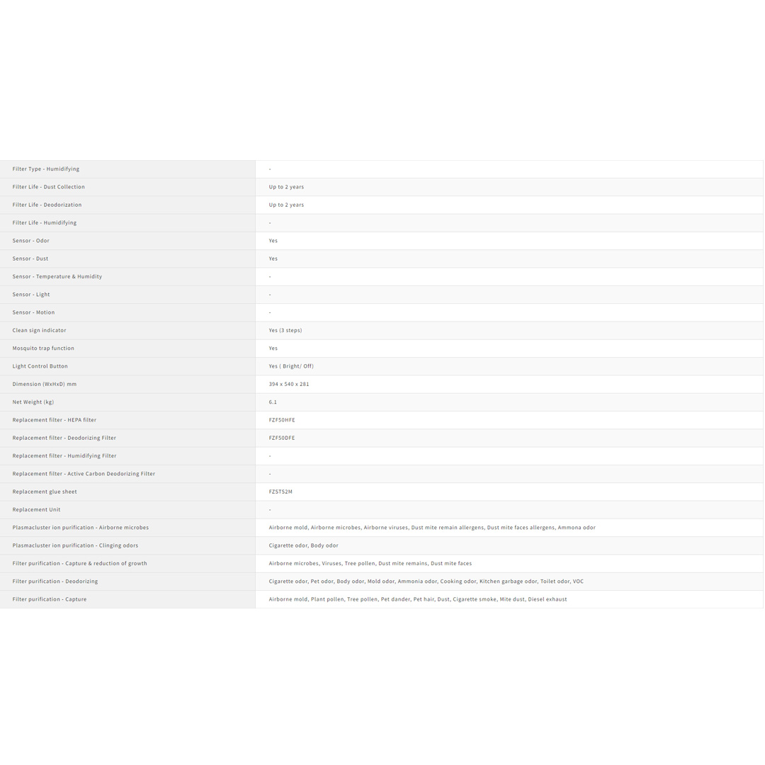 SHARP 40m² Plasmacluster Technology Air Purifier with Mosquito Catcher FPGM50LB | 100% Harmless Safe | Sound Protection | Haze Mode | Anti-Dust Mode | Clean Ion Shower | Auto Restart | Air Purifier with 1 Year Warranty