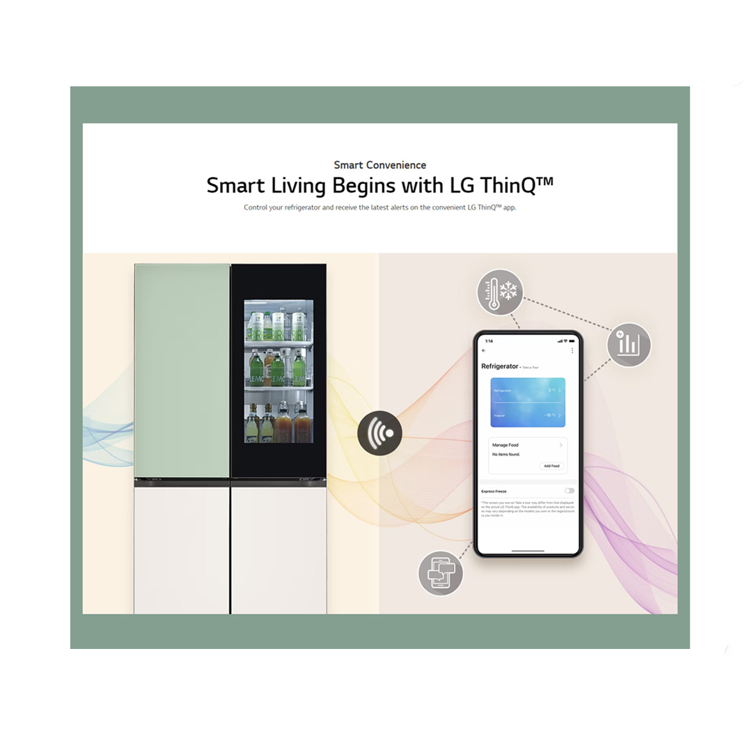 LG 617L Multi Doors with InstaView & Door-in-Door Smart Inverter Refrigerator GR-A24FQSMB | LINEAR Cooling | DoorCooling | Extra Space | Refrigerator with 1 Year Warranty