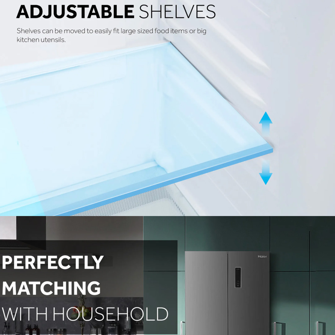 HAIER 510L 4 Doors Twin Inverter Refrigerator HRF-510GB/HRF-510MG | Immersive Touch Screen | Big Flexible Box | 360° Precise Cooling | LED Lighting | Save Energy | Eco Friendly Refrigerant | Refrigerators with 2 Year Warranty