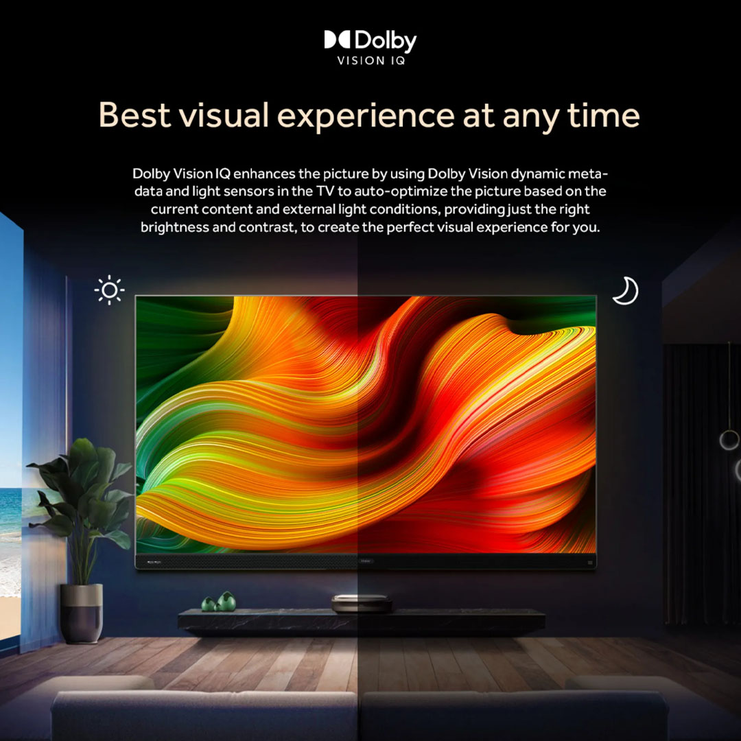 HAIER 55"/65" 4K UHD Google HQLED TV H55S900UX/H65S900UX | Dolby Vison & Dolby Atmos | 4K HDR | Google TV | Aero H-Stand | Smart Television with 3 Years Warranty