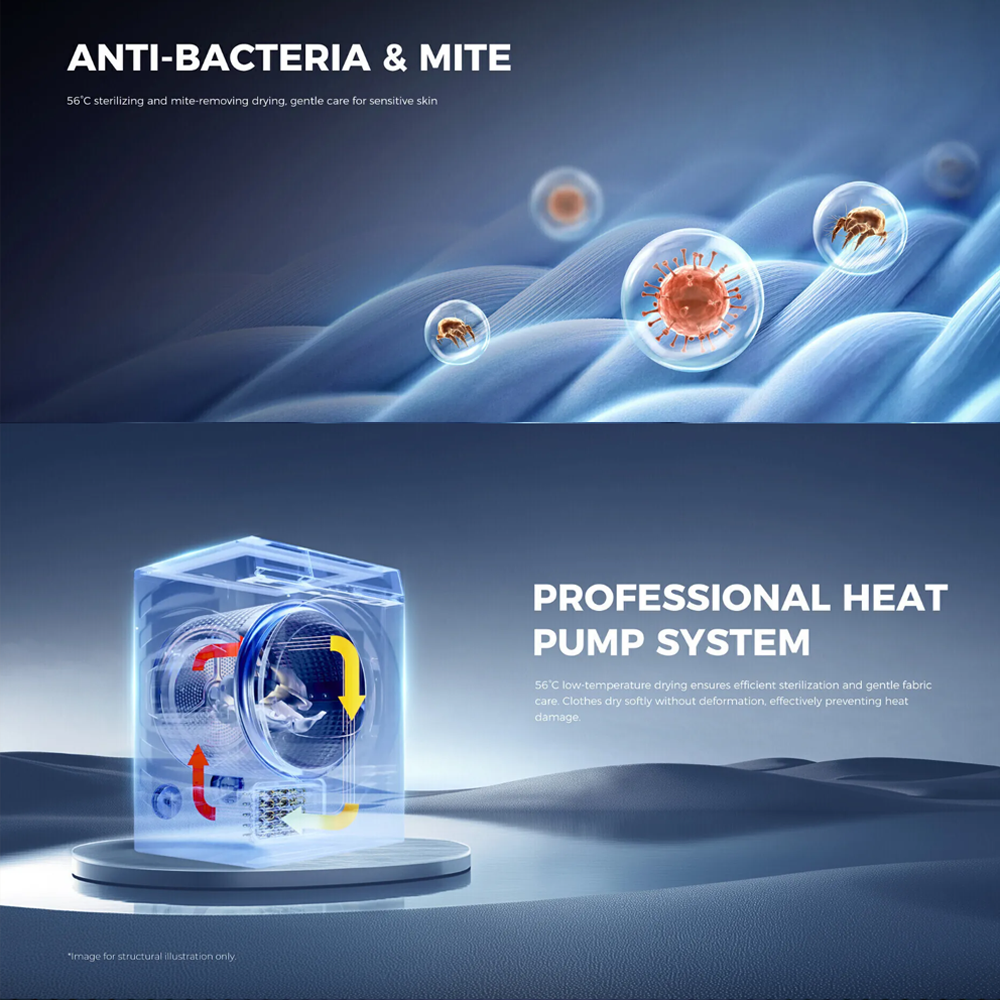 HAIER 14KG Color AI Heat Pump Dryer HD140-AR367S8U1 | Ultra Reverse Tumble | Ultra Sense Function | WIFI Control