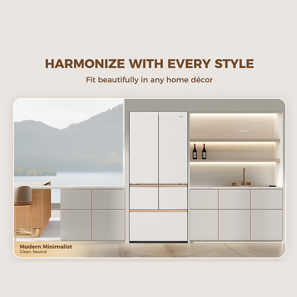 HAIER 616L Multi Doors Twin Inverter Refrigerator HRF-IM616FG(W)U1 | 0cm Seamlessly Built In | Fresher Shield | Smart Ice | HCS Humidity Zone