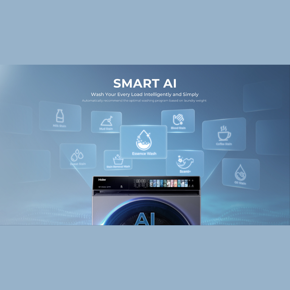 HAIER 14KG Color AI Inverter Front Load Washing Machine HW140-BP14367S8U1 | Wifi Control | Smart Wash |  5 Star Energy Saving Rating