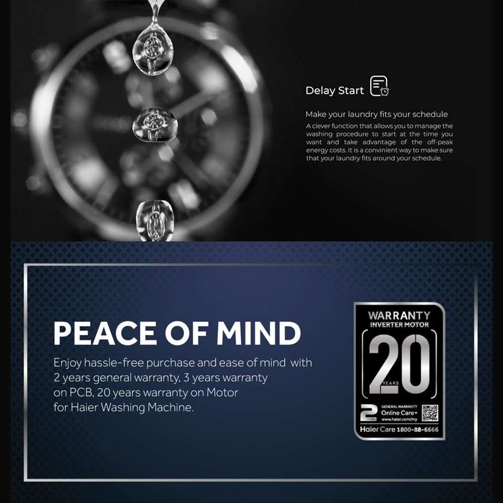HAIER 13KG/8KG Front Load Super Inverter Washer Dryer HWD130-BP14959S8 | BLDC Inverter | 525mm XL Drum | I-Refresh
