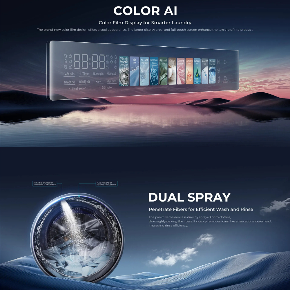 HAIER 14KG/8KG Front Load Color AI Inverter Washer Dryer HWD140-BP14387GNU1 | Ultra Fresh Air | Smart Dosing | Smart Wash