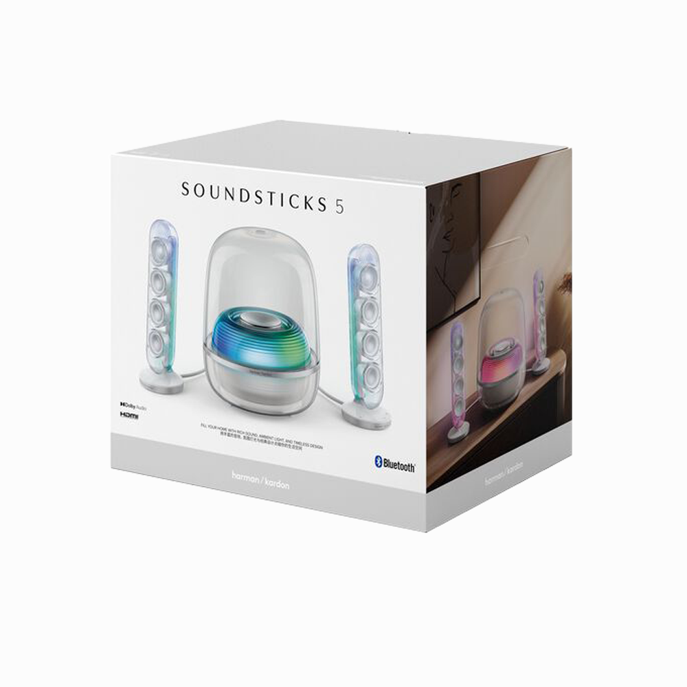 harman kardon Bluetooth Speaker System SoundSticks 5 | Multi-speaker connection by Auracast™ | Wireless Bluetooth Streaming | Bring light to your music