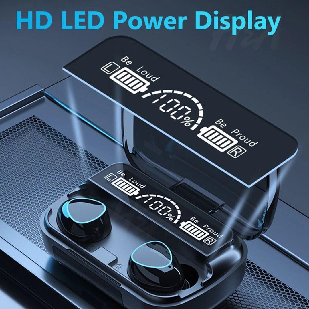 ZSB M10 TWS Bluetooth Wireless Earbuds | Smart Touch Control | IPX7 Waterproof | Sweat-Proof | HD LED Power Display | Earbuds with 3 Month Warranty