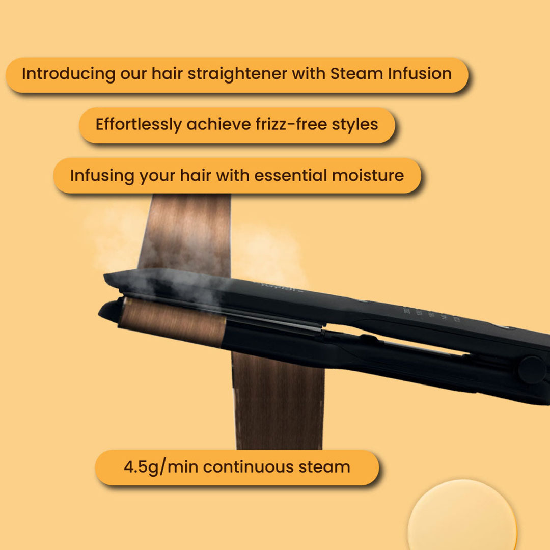 Russell Taylors 34W Ceramic Coating Hair Straightener with Steam Infusion HS2 | 20ml Water Tank | Cutting Edge Features | Hair Straightener with 2 Year Warranty