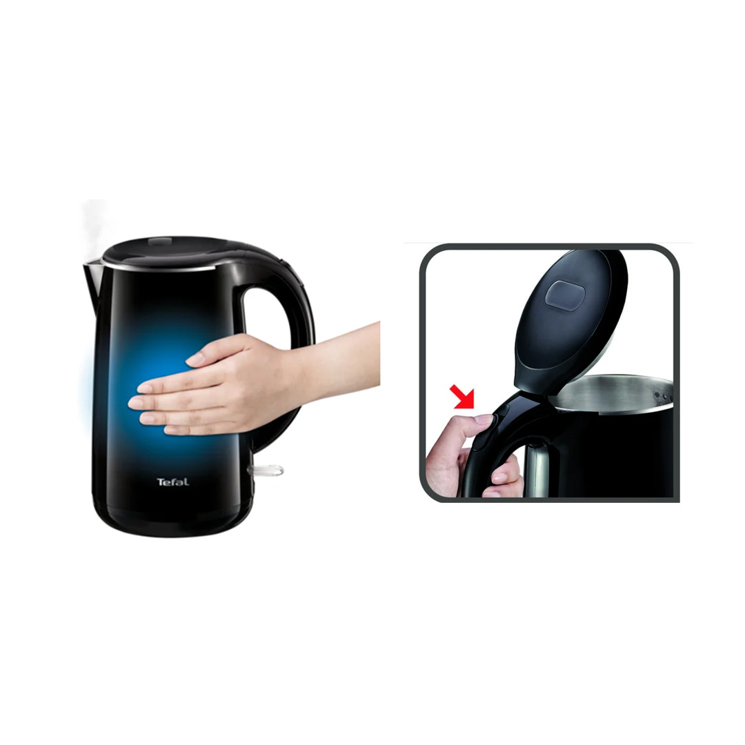Tefal 1.7L Safe Tea Kettle KO2608 | 1800W Power | Cordless | Automatic Switch Off | Dual Heat Barrier Layers Protection | Kettle with 2 Year Warranty