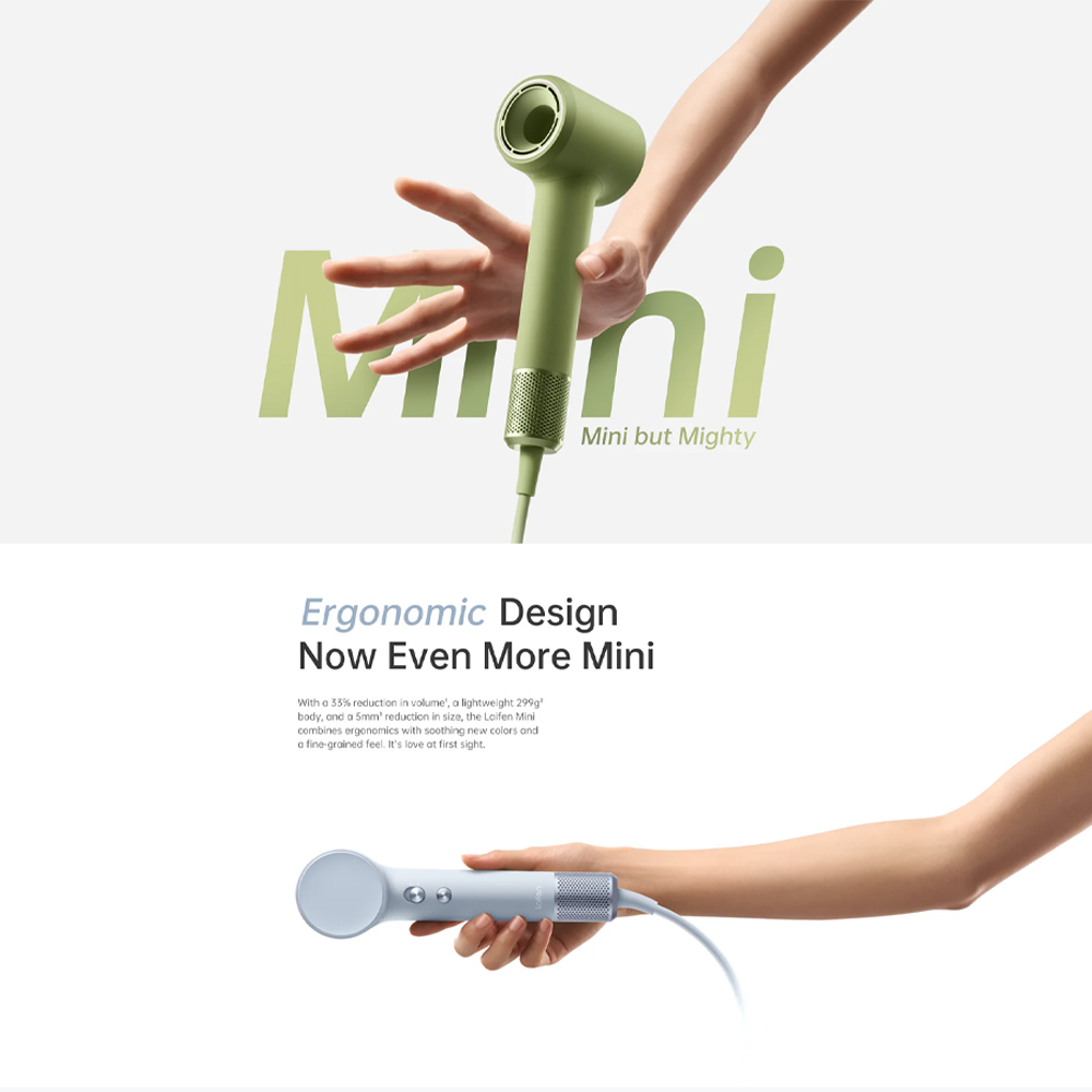 Laifen 1100W Mini Hair Dryer | SLF-MINI | Gentle Drying Mode | Fast drying |  Smart temperature monitoring