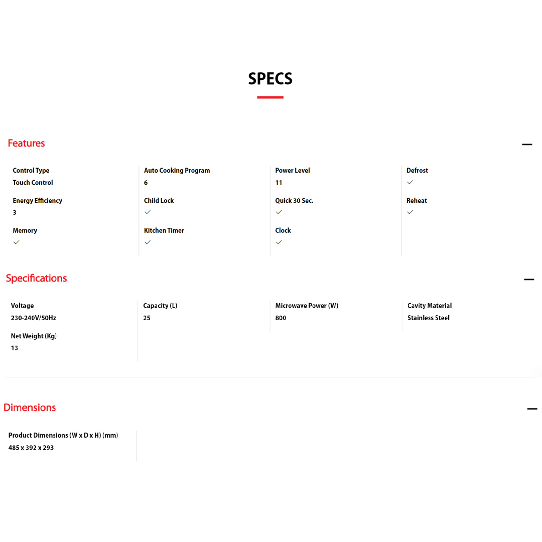 TOSHIBA 25L Microwave Oven Digital Panel MM-EM25PF(BM) | 6 Easy Auto Menu | One Touch Express Cooking | 11 Power Levels | Microwave Oven with 1 Year Warranty