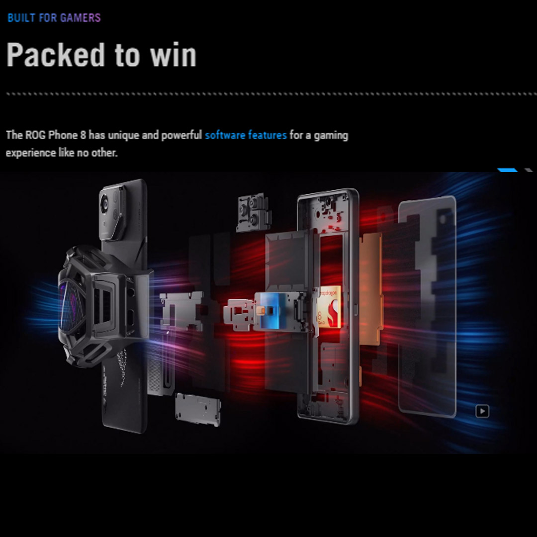 ASUS ROG Phone 8 12GB+256GB | Macro Camera | AeroActive Cooler X | Gaming Phone | Smartphone with 1 Year Warranty