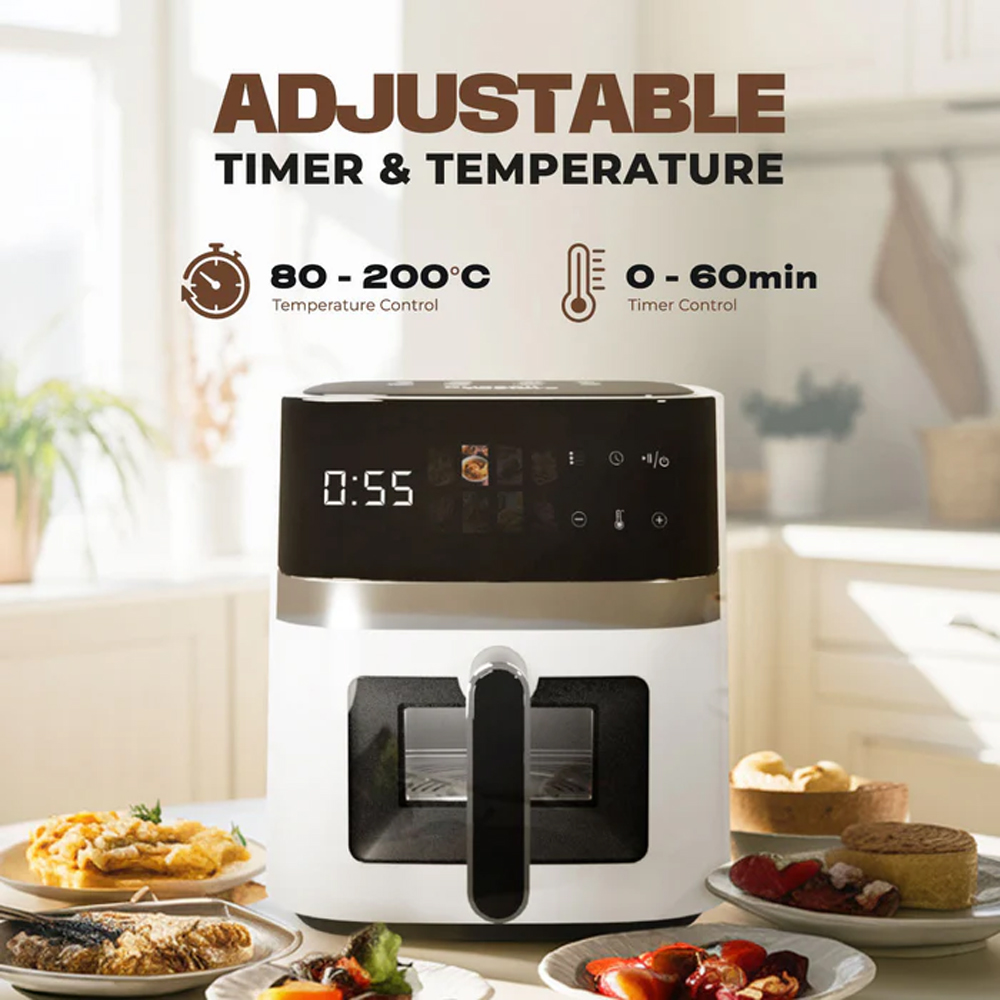Russell Taylors 5.5L 3D Visionary Digital Air Fryer Z5i | 360° Rapid Air Circulation Technology | Digital Controller