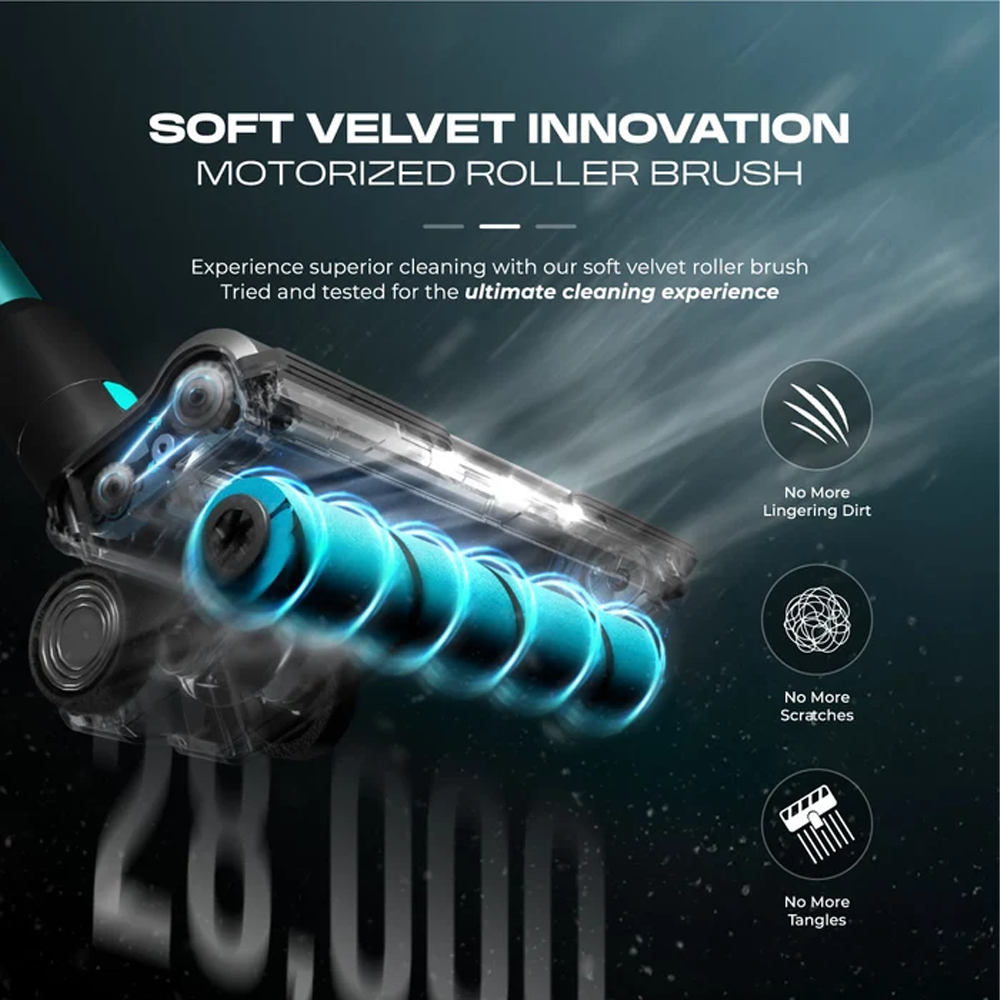 Russell Taylors 200W Ultra Vision Cordless BLDC Motor Vacuum Cleaner V2X | Suction Power: 28,000Pa | Long-Lasting 2200mAh Battery