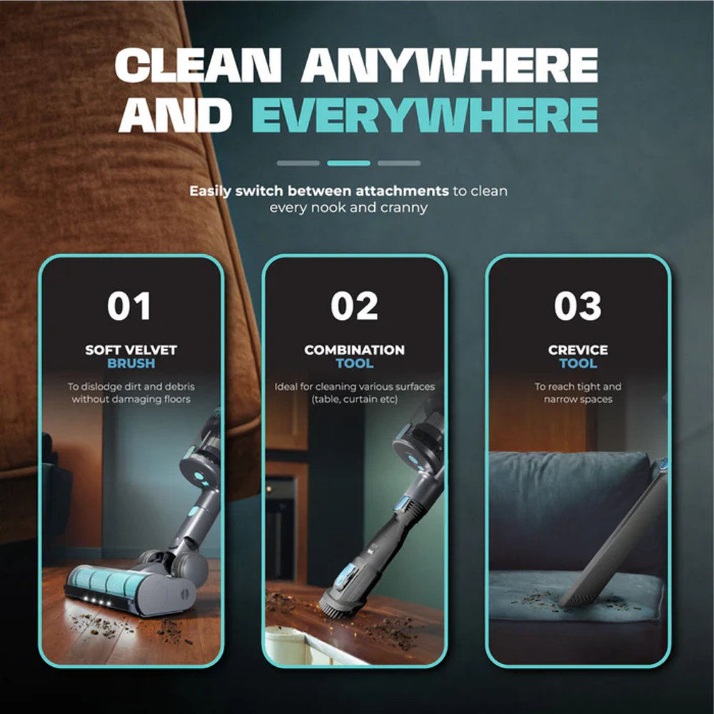 Russell Taylors 500W Vortex Cordless Vacuum Cleaner VORTEX | CycloneTechnology | Auto Cleaning Mode