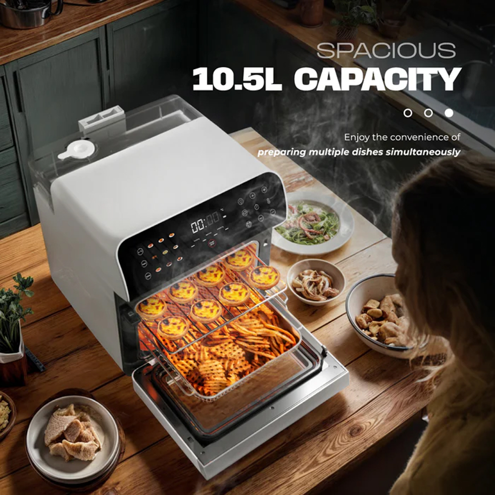 Russell Taylors 10.5L Steam & Fry Mastery Steam Oven Z11 | 3-in-1 Air Fryer/ Oven + Steamer + Steam Frying | Self-Cleaning Steam Technology