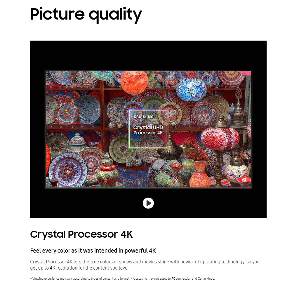 SAMSUNG 55"/65"/75" Crystal 4K UHD Smart TV UA55DU8000KXXM/UA65DU8000KXXM/UA75DU8000KXXM | AirSlim | 4K Upscaling